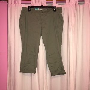 Boyfriend style green khaki pants